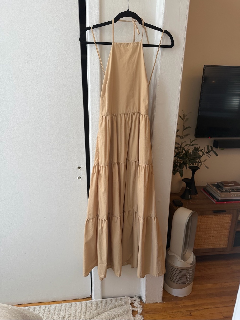 Gap Tan Halter Tiered Maxi Dress